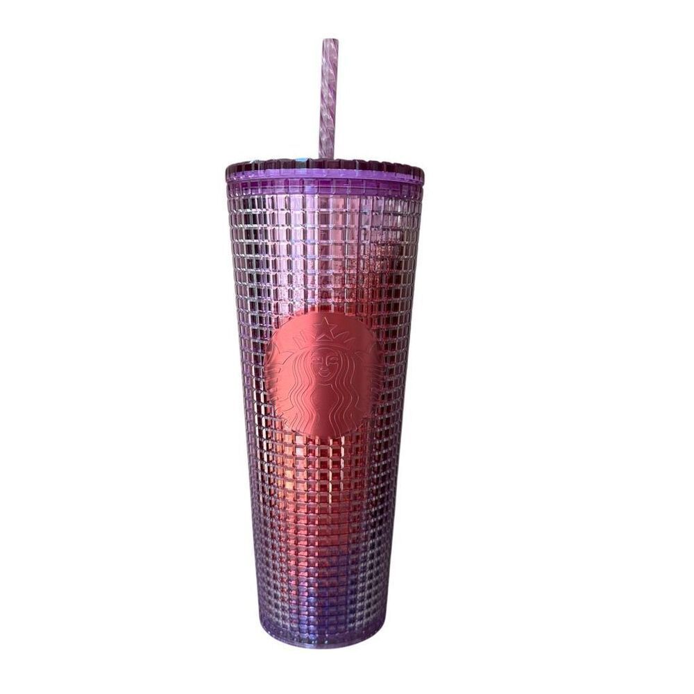 Starbucks Grid Purple Pink Ombre 24 oz Tumbler Limited Edition 2020 New